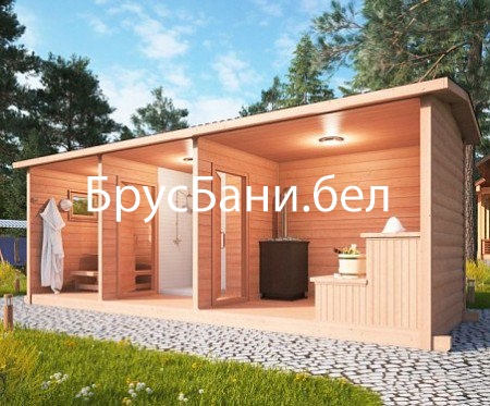 Готовая баня из бруса 7х2,4 м 