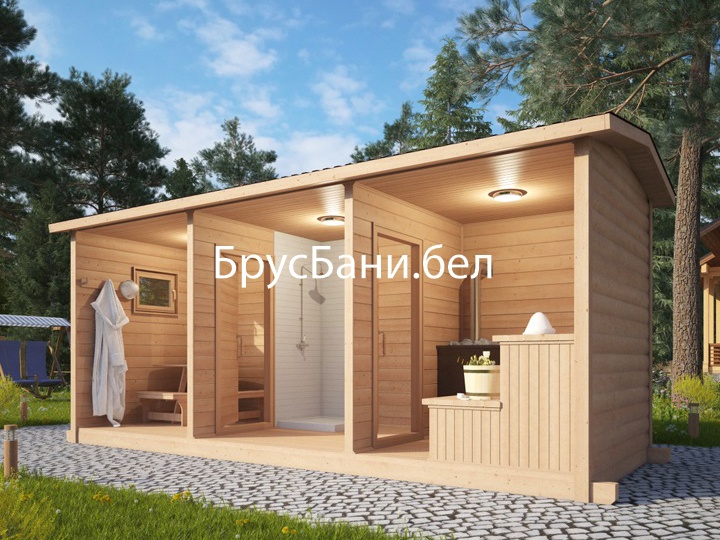 Готовая баня из бруса 5х2,4 м 